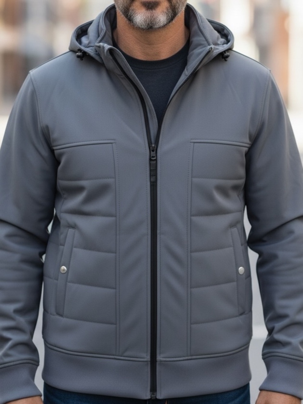 Elements "Pro Series " Grey Hooded Soft Shell Jacket